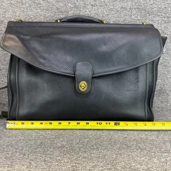 ✅VTG Coach Beekman 5266 Black Leather Briefcase Business Messenger/Laptop Bag - Picture 9 of 16